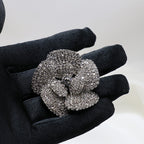 Silver Diamond Flower Earrings Alloy Diamond Flower Earrings