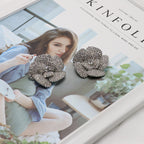 Silver Diamond Flower Earrings Alloy Diamond Flower Earrings