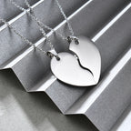 Set Titanium Steel Heart Necklace