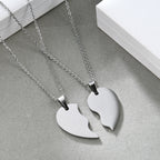 Set Titanium Steel Heart Necklace
