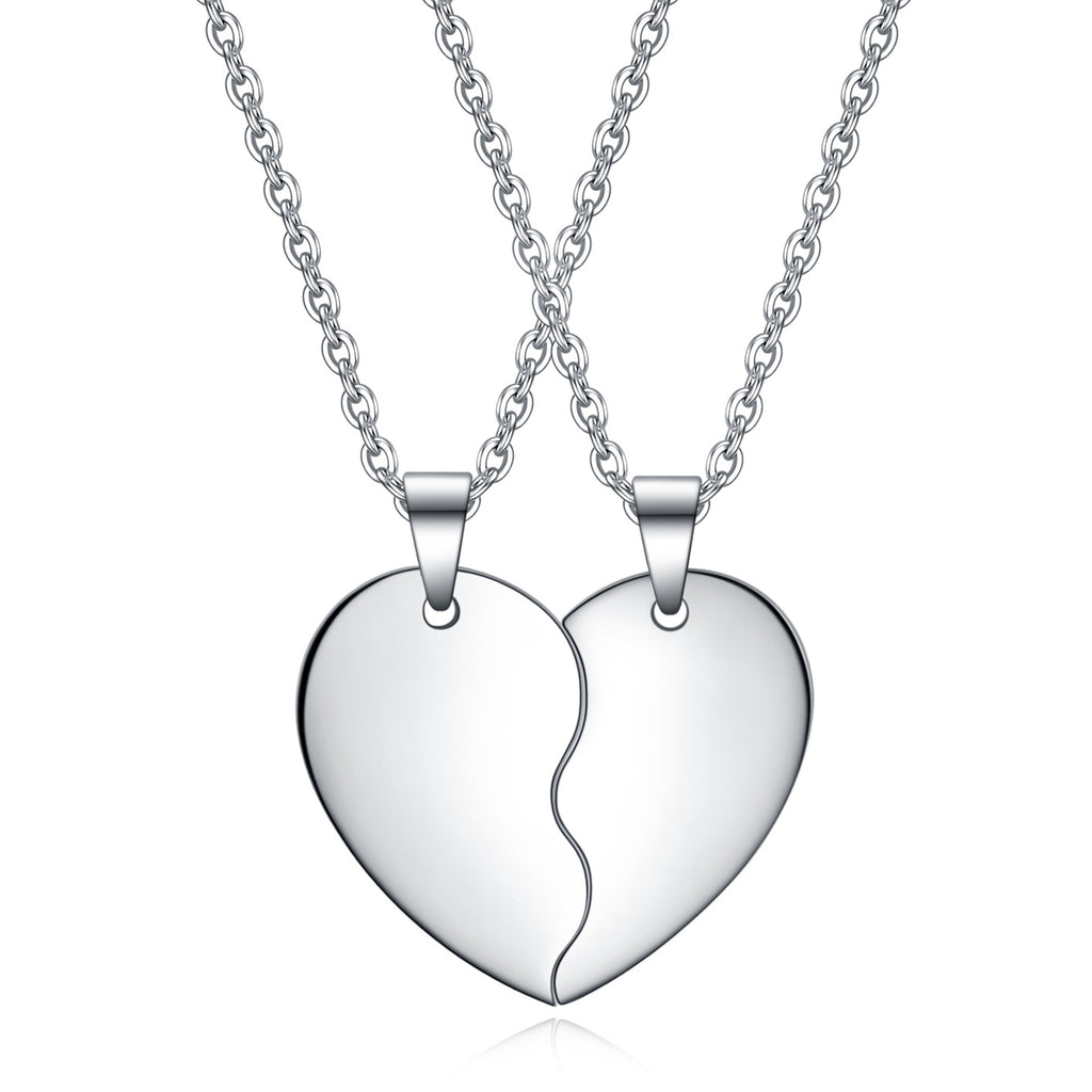 Set Titanium Steel Heart Necklace