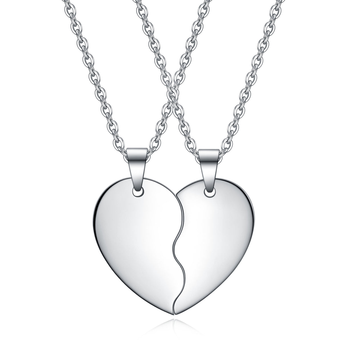 Set Titanium Steel Heart Necklace