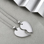 Set Titanium Steel Heart Necklace