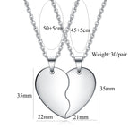Set Titanium Steel Heart Necklace