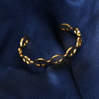 Fashion 61# Titanium Steel Bracelet Steel Color Titanium Steel Geometric Hollow Pig Nose Open Bracelet
