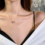 Three-strand White Diamonds In Rose Gold Titanium Steel Small Waist Necklace Non-tarnish Simple Choker