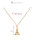 Fashion Golden 2 Titanium Steel Inlaid Zircon Love Pendant Necklace