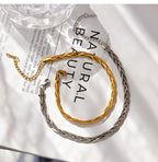 Fashion Silver Titanium Steel Twist Chain Anklet