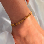 Fashion Silver Titanium Steel Twist Chain Anklet