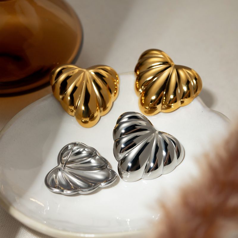 Fashion Silver Stainless Steel Geometric Earrings