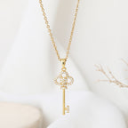 Fashion 71# Titanium Steel Diamond Geometric Necklace