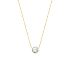 Fashion Gold Titanium Steel Round Necklace With Diamonds