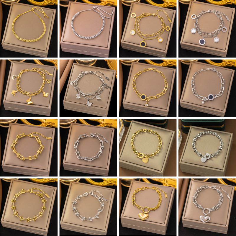 Wheat Ear Pullout Bracelet Gold Titanium Steel Wheat Ear Pull-out Bracelet