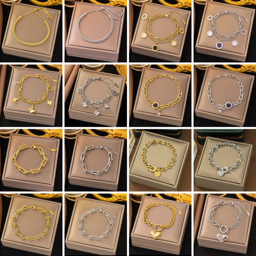Big Heart Bracelet Gold Titanium Steel Heart Bracelet