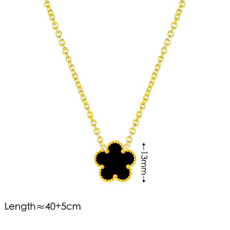 Green+necklace Stainless Steel Flower Necklace