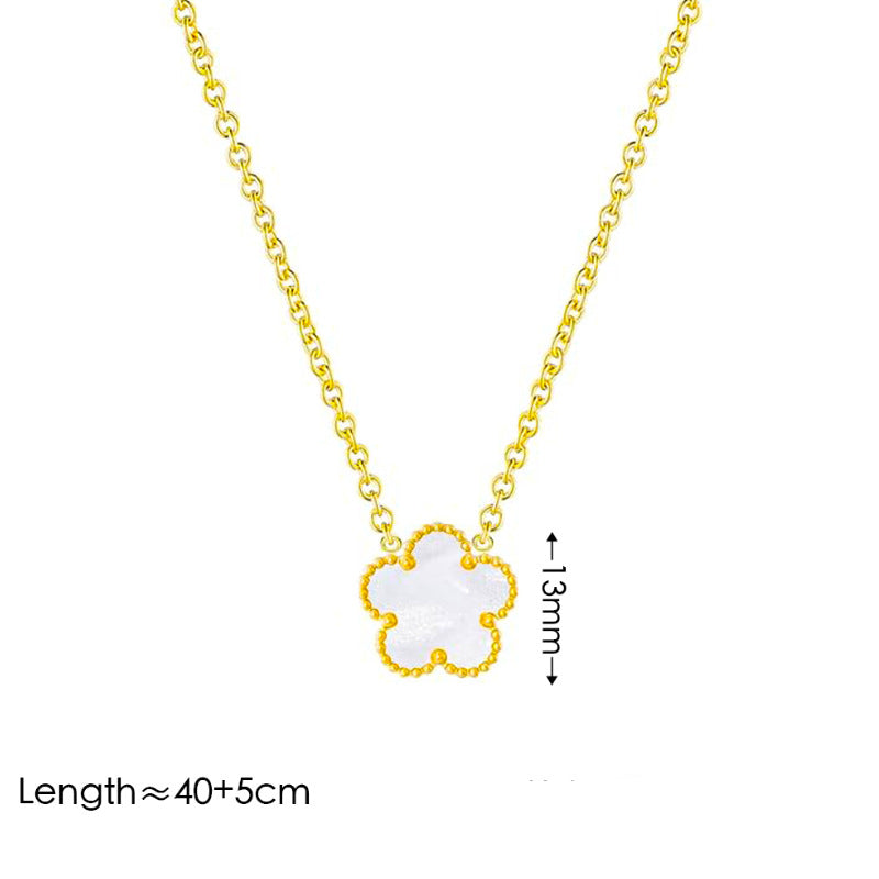 Red+necklace Stainless Steel Flower Necklace