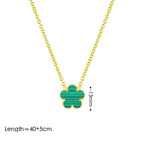Green+necklace Stainless Steel Flower Necklace