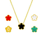 Green+necklace Stainless Steel Flower Necklace