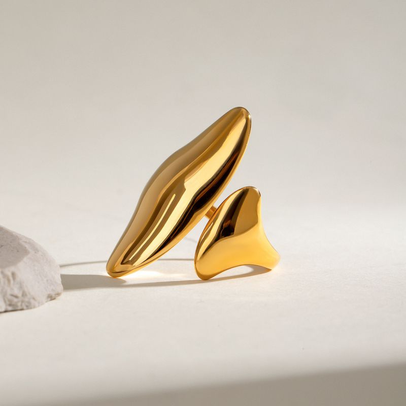 Gold Stainless Steel Irregular Ring
