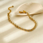 Gold And Silver Stainless Steel Color Matching Twist Bracelet