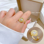 Ring 37 Stainless Steel Round Diamond Ring