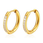 Earrings 2# Stainless Steel Diamond-studded Oval Heart Bow Drop-shaped Geometric Earrings