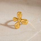 Gold Stainless Steel Flower Ring