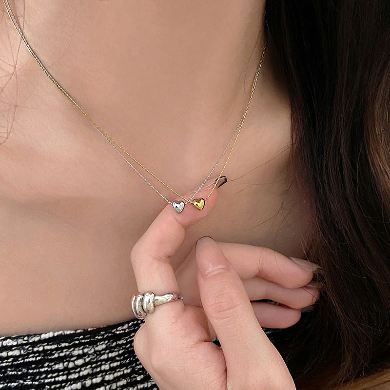 Mini Heart Necklace Steel Opposite Sex Love Heart Titanium Steel Necklace