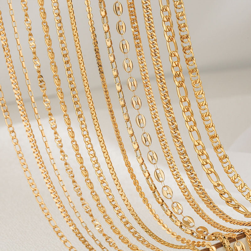 13# Stainless Steel Geometric Chain Necklace
