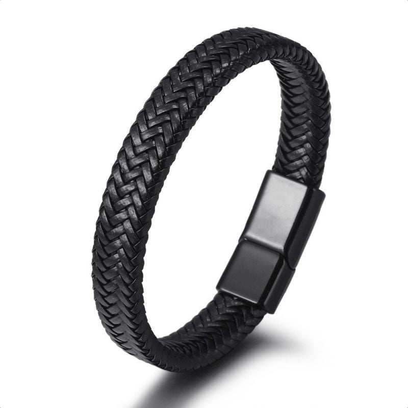 Color Mixing 2 Braided Leather Men's Bracelet