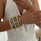 Ice Crystal White Multi-layer Bamboo Bracelet