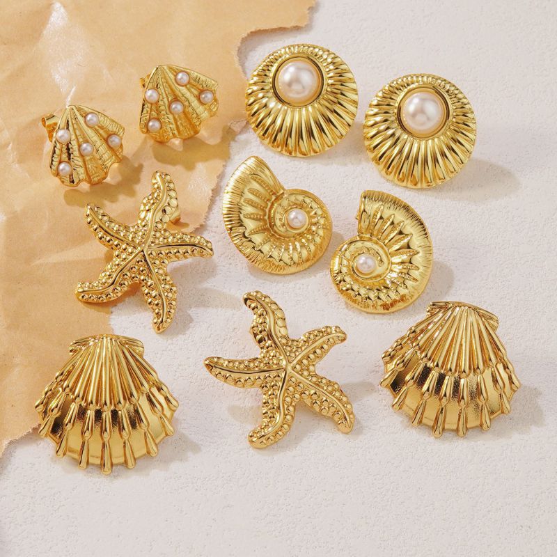 Earrings 118# Stainless Steel Petal Earrings