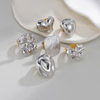 Ring 5# Stainless Steel Heart Ring