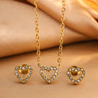 Heart Zircon Necklace Stainless Steel Diamond Heart Necklace