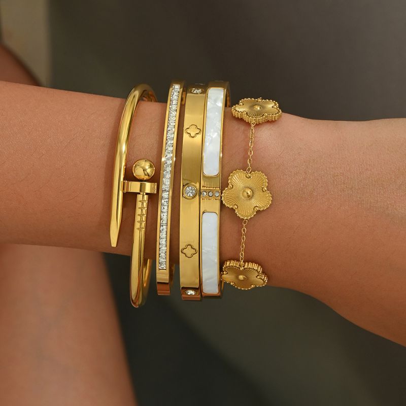 Bracelet 3# Stainless Steel Petal Bracelet