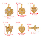 Gold 4 Titanium Steel Inlaid Zirconium Butterfly Necklace (openable)