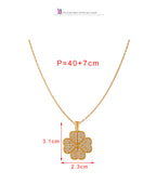 Gold 4 Titanium Steel Inlaid Zirconium Butterfly Necklace (openable)