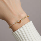 Bracelet 1# Stainless Steel Diamond Heart Bracelet