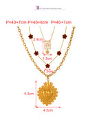 Gold 1 Titanium Steel Irregular Heart Eye Necklace