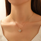 Gold Necklace Titanium Steel Diamond Heart Necklace