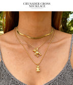 Gold 3 Titanium Steel Snake Bone Chain Necklace