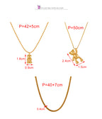 Gold 3 Titanium Steel Snake Bone Chain Necklace