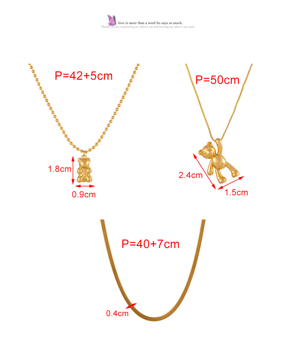 Gold 3 Titanium Steel Snake Bone Chain Necklace