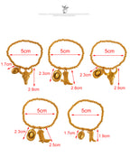 Gold 3 Titanium Steel Western Cowboy Series Beaded Bracelet