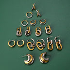 Earring #5 Stainless Steel Two-tone Irregular Shaped Earrings