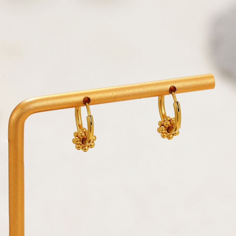 Stainless Steel Detachable Ear Loops Stainless Steel Beaded Earrings