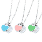 Blue Heart - Gold Stainless Steel Heart Necklace