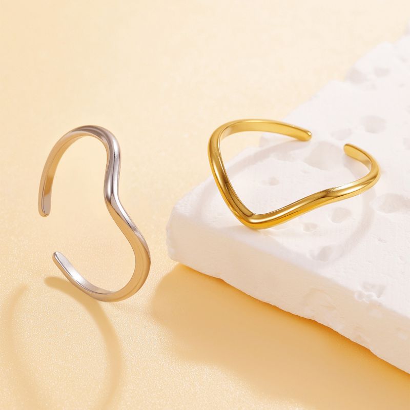 Gold Stainless Steel Irregular Ring