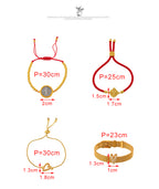 Gold 5 Titanium Steel Heart-shaped Bracelet Inlaid With Zirconium