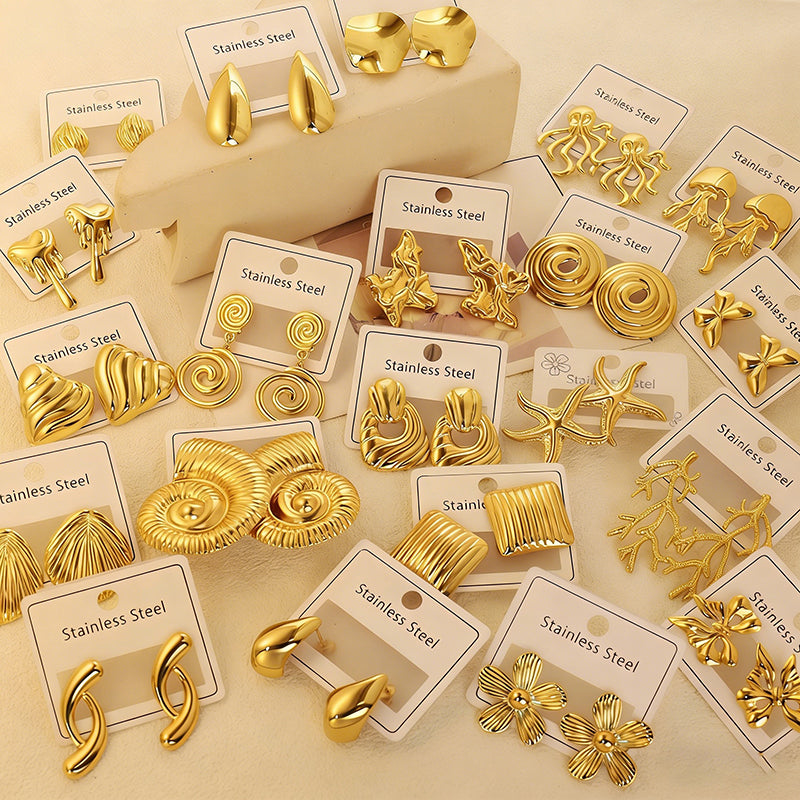 Gold Style 49 Stainless Steel Irregular Earrings